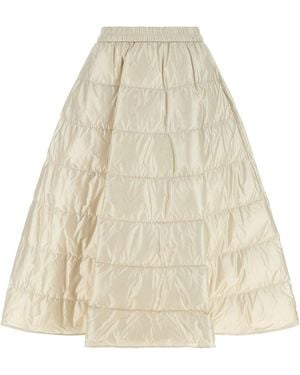 Moncler Weißer Wattierter Midirock - Natur