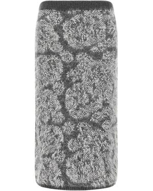 Nude Jacquard Knit Skirt - Grey