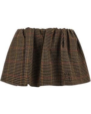 Miu Miu Mini Skirt With Gathered Waist - Brown