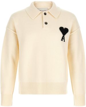 Ami Paris Polohemd "Ami De Coeur" - Natur