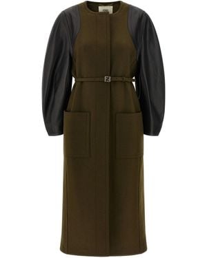 Fendi 'Wool Felt' Coat - Green