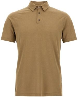 Zanone 'ice Cotton' Polo Shirt - Brown