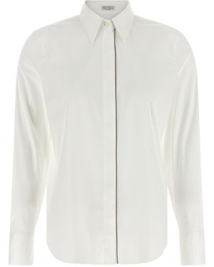 Brunello Cucinelli 'shiny Trim' Shirt - White