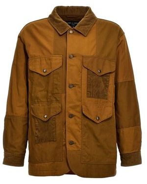 Comme Des GarÃ§ons Homme Ribbed Velvet Insert Canvas Jacket - Brown