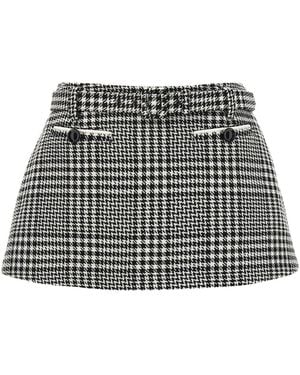 Self-Portrait Bouclé Wool Skort - Black