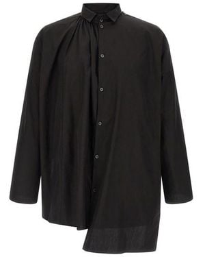 Yohji Yamamoto Camicia 'Collar Gather Double B' - Nero