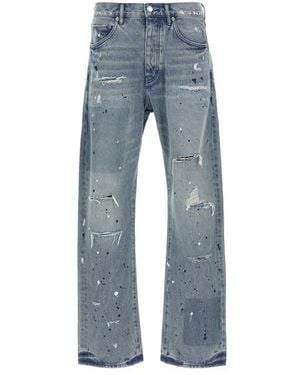 Purple 'patch Repairs Foil' Jeans - Blue