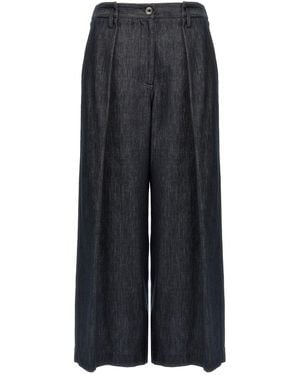 Brunello Cucinelli 'a-line Pleated' Trousers - Black