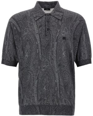 Etro Polo 'Knit Paisley' - Grey
