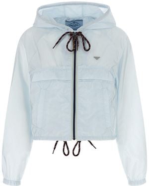 Prada Re-Nylon Cropped Jacket - Blue