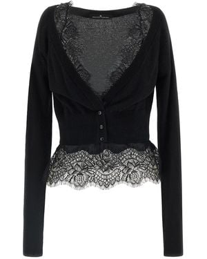 Ermanno Scervino Strickjacke Aus Spitze - Schwarz
