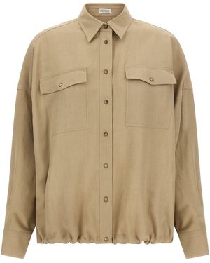 Brunello Cucinelli Fluid Twill Shirt - Natural