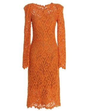 Ermanno Scervino Macramé Lace Dress - Orange