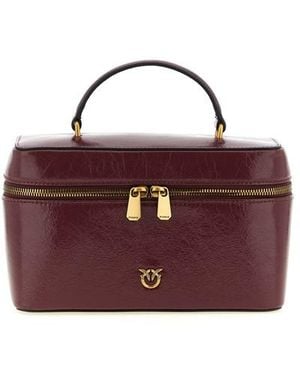 Pinko Borsa A Mano Pelle Effetto Stropicciato - Viola