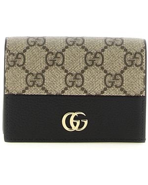Gucci Gg Marmont Two-tone Wallet - Grey