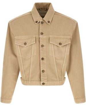 Entire studios Denim Jacket With Engraved Buttons - Natural