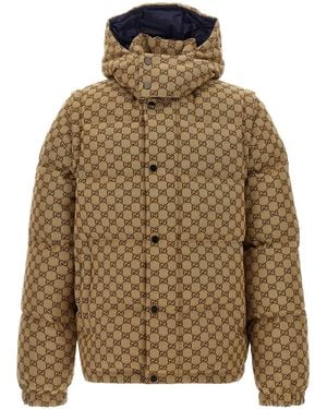 Gucci Gg Canvas Down Jacket - Green