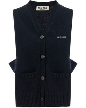 Miu Miu Cardigan Vest - Blue