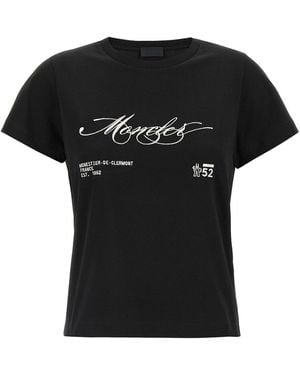 Moncler T-Shirt Mit Stickerei - Schwarz