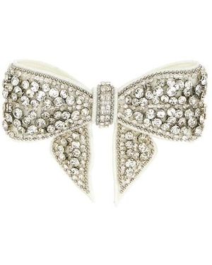 Self-Portrait Fermaglio Per Capelli 'Crystal Embellished Bow' - Bianco