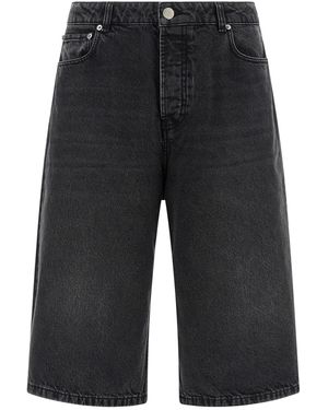 Ami Paris Denim Bermuda Shorts - Black