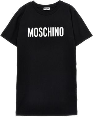 Moschino Logo Print Dress - Black