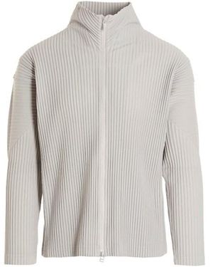 Homme Plissé Issey Miyake Pleated Cardigan - White