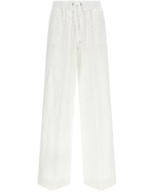 Herno 'broderie Anglaise' Trousers - White
