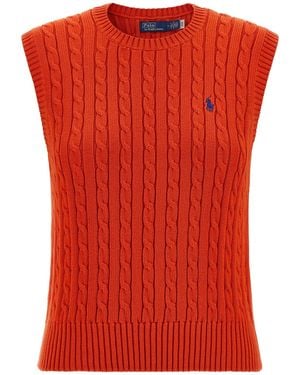 Polo Ralph Lauren Cotton Braided Vest - Red
