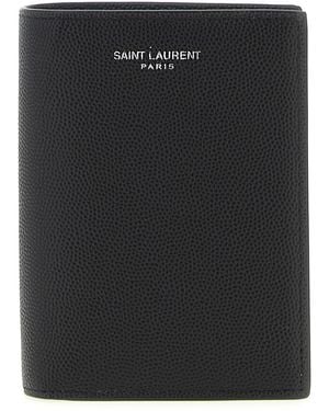 Saint Laurent ' Paris' Card Holder - Black