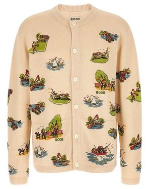 Bode Cardigan 'Beaded Camp' - Neutro