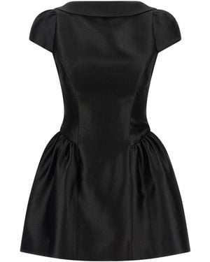 Self-Portrait Self Portrait Taffetà Collared Mini' Dress - Black