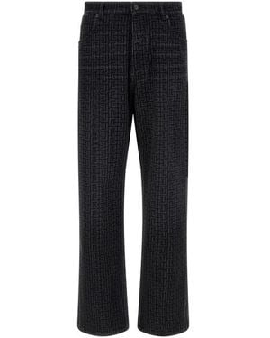 Balmain Jeans Motivo Monogram - Blu