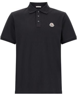 Moncler Logo Patch Polo Shirt - Black