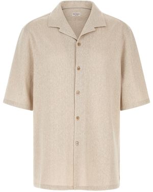 Brunello Cucinelli Camp Collar Shirt - Natural