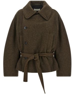 Lemaire Mantel "Short Wrap" - Grün