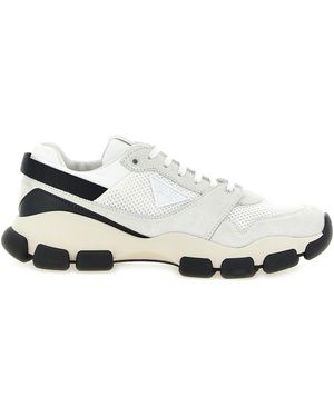 Prada Sneakers Aus Netzgewebe Und Wildleder - Weiß