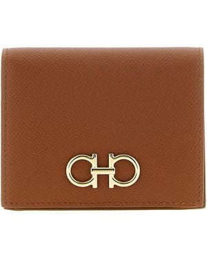Ferragamo 'Gancini' Compact Wallet - Brown