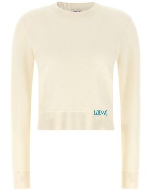 Loewe Logo Embroidery Jumper - Natural