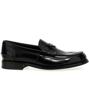 Prada Logo Loafers - Black