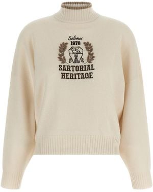 Brunello Cucinelli Heraldic Embroidery Jumper - White
