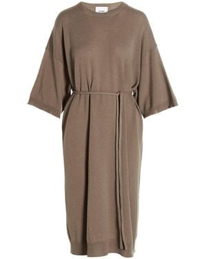 Nude Knit Long Dress - Natural