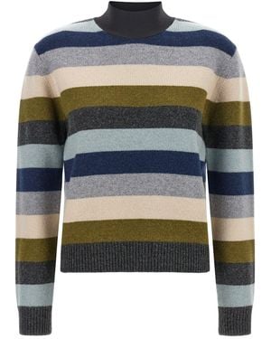 Tory Burch Striped Wool Jumper - Blue