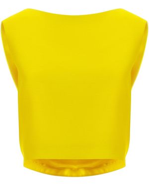Balenciaga Draped Crop Top - Yellow