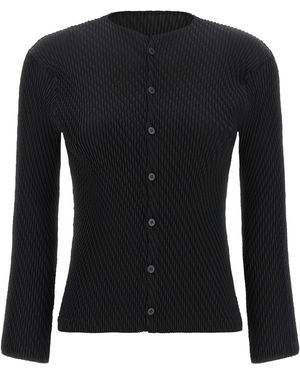 Issey Miyake Cardigan "Rhombus Pleats" - Schwarz