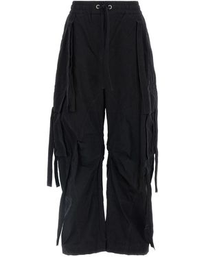 Dolce & Gabbana Waxed Faille Cargo Trousers - Black
