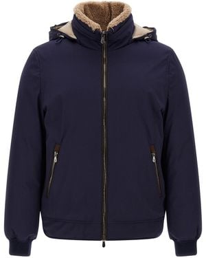 Brunello Cucinelli Gefütterte Jacke - Blau
