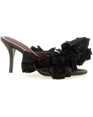 Magda Butrym Mule Flowers Taffeta - Black