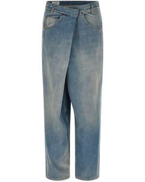 Maison Margiela 'wrap' Asymmetric Closure Jeans - Blue