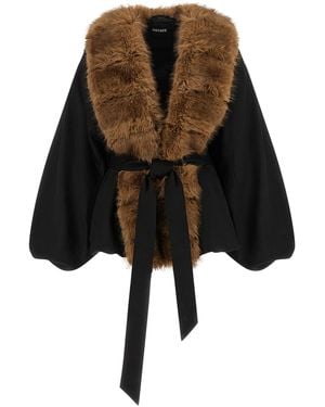 ROTATE BIRGER CHRISTENSEN 'faux Fur Collar' Jacket - Black